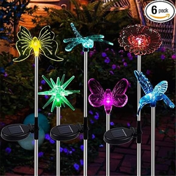 6 Pack Outdoor Solar Figurine Lights, Solar Powered Garden Stake Light - Picture 8 of 8